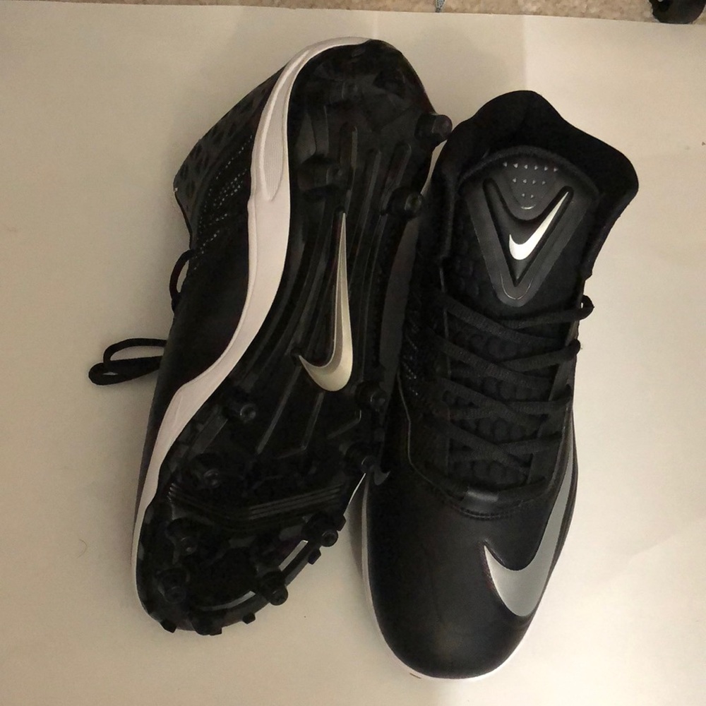 Nike zoom football cleats black & silver soccer